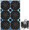 120mmx6 720mm Adjustable Computer PC Vent Fans 3V-12V Speed Controller for Flexible Arrange Cabinet Rack Space Window Wall Server Mining Rig Chicken Coop Exhaust Cooling
