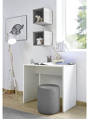 LC Spa Schreibtisch für Kinderzimmer, ohne Schubladen. Breite 90 cm, Melamin, Weiß, Large