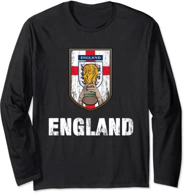 Vintage England Soccer Man Woman Support Team Football Long Sleeve T-Shirt