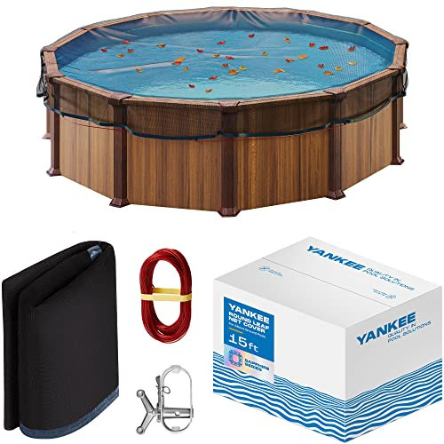 Yankee Pool-Laubnetz-Abdeckung für runde Pools, strapazierfähig, 0.4 cm, oberirdisches Poolnetz, Laubnetz, Schwimmbad-Netz zum Schutz vor Blättern, Pool-Laubfänger gegen Verstopfen, Pool-Netze