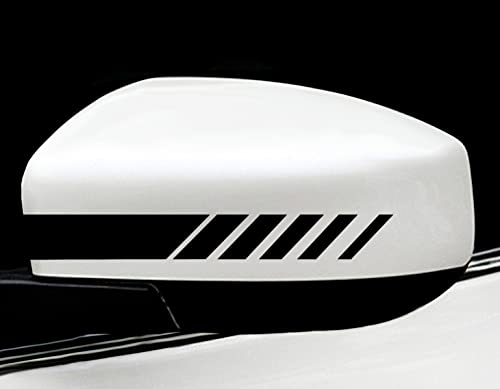 2x Rückspiegel Aufkleber Mit Unterschiedlichen Breiten - Spiegel Tuning Streifen Design Stripes Sticker Seitenaufkleber für Auto Seitenspiegel