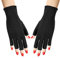 Sibba 1 Paar UV-Handschuhe für Nägel Kunst Lampe Lichtschutz LED-Blitz-Gel-Nagellack Maniküre-Pflege fingerlos feuchtigkeitsspendend Handschutz Werkzeuge Anti-Sonnen-Frauen (schwarz)