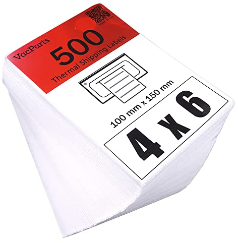 PRIMEBAG 4 x 6 Inch 100x150mm Thermodrucker Etiketten DHL Label für MUNBYN Etikettendrucker und alle anderen 4x6 Labeldrucker - Gut perforiert und BPA/BPS frei (500)