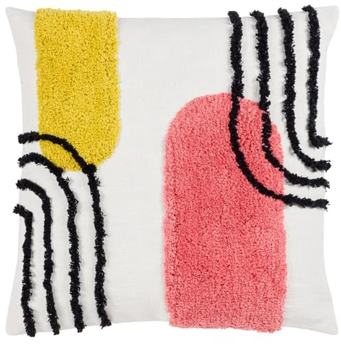 Heya Home Elmer Cushion Cover,Citrus/Pink,45 x 45cm