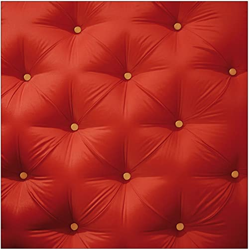 Jm-Déco Sticker Lave Vaisselle Capitonné Rouge Dimensions 60x60cm