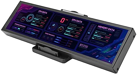 Bewinner Mini Schermo USB IPS da 8,8 Pollici, AIDA64 PC CPU HDD Monitor Dati Display Temperatura Computer, Interfaccia USB C Display Temperatura PC per RPi Linux Windows (Nero)