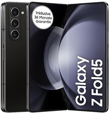 Samsung Galaxy Z Fold5 Faltbares AI-Android-Smartphone ohne Vertrag, Handy, 512 GB, Verlängerte Akku-Laufzeit, HD-Kamera, Phantom Black, Inkl. 36 Monate Herstellergarantie [Exklusiv bei Amazon]