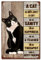 CREATCABIN Black Cat Metal Tin Sign - Vintage Iron Sign Painting Poster Plaque Retro Mural Hanging Wall Art Decor for Restaurant Home Kitchen Cafes Toilet Gifts 8x12Inch