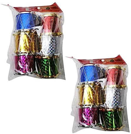 IMIKEYA 12st Weihnachtstrommel Weihnachtsglöckchen Schöne Baumtrommeln Weihnachtsschmuck Für Musikinstrumente Trommel Christbaumschmuck Schöne Weihnachtsdeko Trommel Papier Mini Ornament