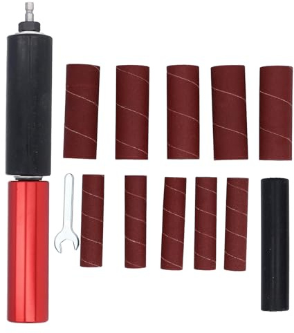 Risegun Gummi Schleiftrommel Set, 13 Stück Schleifhülsen Schleifwalzen für Bohrmaschine, 25mm 38mm Spindelschleifer-Adapter, Handgeführte Schleiftrommel Set für Holz, Metall, Kunststoff