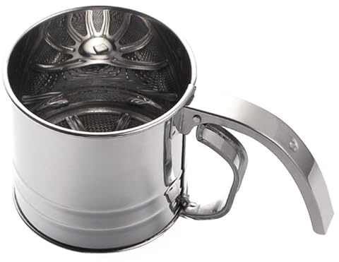 TAIZER Tamizador De Harina Tamiz de Harina Acero Inoxidable Cup Tamizador para Repostería Tamiz Colador Acero Inoxidable Colador Harina Colador Azúcar Polvo Colador Harina Colador de Azúcar en Polvo