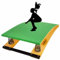 Hochsprung-Sprungbrett mit 4 Federn, Robustes und großes Holz-Gymnastik-Wushu-Trainings-Elastikbrett für Gymnastik, Kung-Fu-Holz-Elastikbrett, Robustes Sprungfederbrett