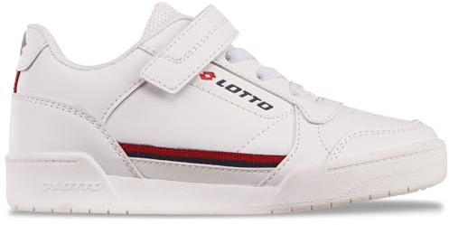 Lotto Unisex Kinder Sneaker, White Red, 30 EU