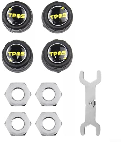 4 Reifen Auto Drucksensor Reifen TPMS Drucküberwachung Kontrolle Wasserdicht Wireless TPMS Monitorsystem mit 4 externen Sensoren für Auto RV SUV
