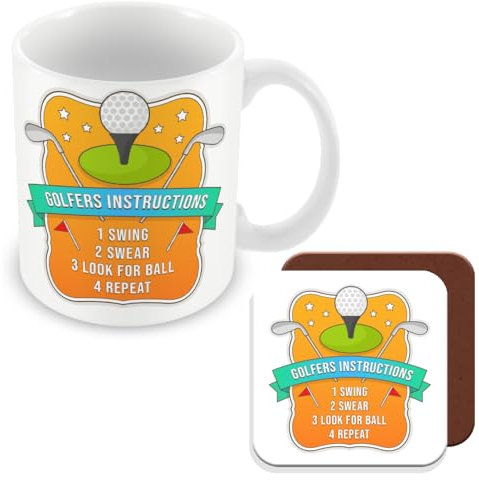 MUGGZ Funny Golf Mug & Coaster – Gift for Golfers - Giftset - Made in The UK