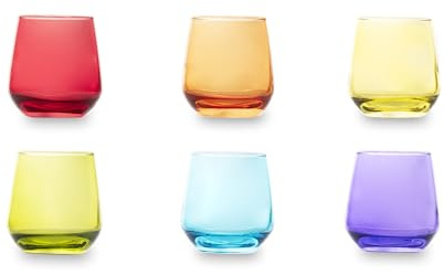 Excelsa Lima Set 6 Bicchierini da Liquore/Caffè, Vetro, Capacità 95 ml, Multicolore
