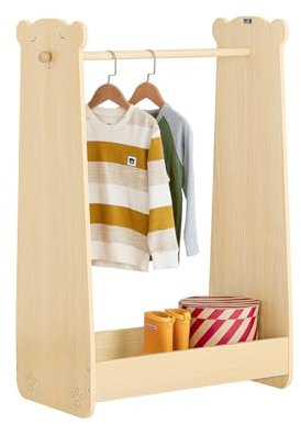 SoBuy Kinderkleiderständer Kleiderschrank für Kinder Kleiner Schrank Möbel in Kinderzimmer Natur BHT ca. 71x110x40cm KMB102-N