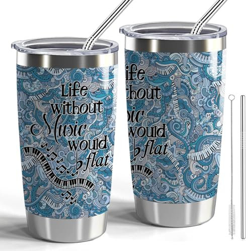 CWEGSJ Music Life B Flat 20oz Stainless Steel Insulated Tumbler - Music Lover Gift for Parties
