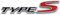 Chrom-Metall-Typ-S-Logo, Auto-Frontgrill-Emblem, Premium-3D-Rennsport-Turbo-Power-Grill-Abzeichen (schwarz und rot)