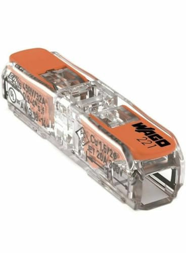 WAGO Single 221-2411 Slim Inline Reusable Electrical Wire Block Cable Connector Compact (5)