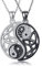 Passende Kette für Vater 925 Sterling Silber Yin Yang Paare Anhänger Halsketten Set Jahrestag Valentinstag Paare Schmuck Geschenke für Damen Frauen Mädchen Männer Ehemann Ehefrau Er Sie