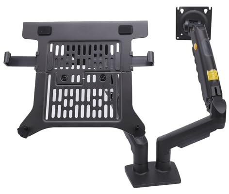 ASHATA Display und Laptop Halterung, Verstellbare 2 in 1 Kombi Halterung für 17 30 Zoll Displays, 10 17 Zoll Laptop Tischmontageständer, Einzelständerbelastung 4,4 19,8 Pfund, VESA