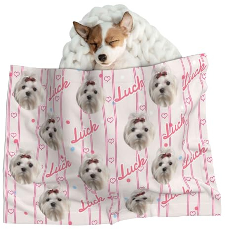 half-acre square pond Personalisierte Hundedecke mit Foto und Namen, Katze und Hund Wachstum Rekord Decke, Katze und Hund Wärmedecke für Tierfreunde, Geburtstag, Weihnachten