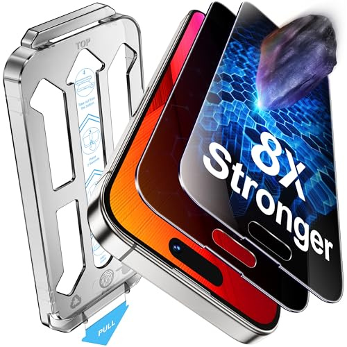 Tentoki Sichtschutz für Panzerglas iPhone 14 Pro Max (6,7 ), 25°Anti-Spionage Schutzfolie kompatibel mit Face ID, 8X stärker Panzerfolie,[Auto Dust Elimination mit Ultra Fit Tray] 2 Stück