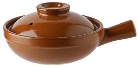 CVNIMV Ceramic Casserole, Casserole Earthenware Clay Pot, Clay Rice Pot, Japanese Soup Pot, Ceramic Cooking Pot, Ceramic Stockpot, For Home Kitchen Restaurant (Brown 0.8L)