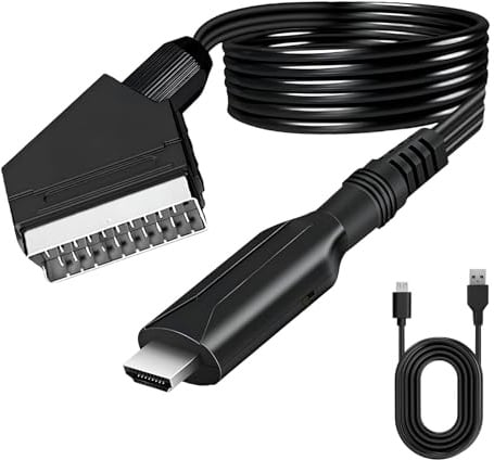 Aivane Convertisseur Péritel vers HDMI, Adaptateur Câble Peritel HDMI HD 1080P/720P Audio Vidéo Tout en Un Haut de Gamme pour HDTV DVD VHS Xbox STB PS3 Sky Blu-Ray