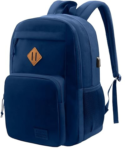 KEOFID Light Weight Travel backpack for Men and Women, Backpack for Work, Large School Bag for College, Water Resistent(NAVY BLUE)