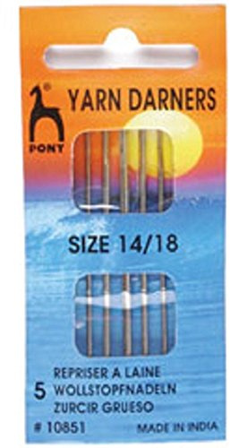 Pony Gold Eye Sewing Needles: Darners Size 14-18, Multi-Colour