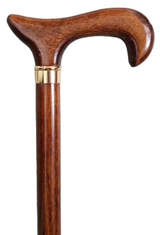 Gehstock Derbygriff In der Farbe Braun. Als Abschluss Hat Dieser Spazierstock Eine Gummikappe 3340 Stock-Fachmann