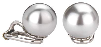 Traveller Ohrclip - Damen - Silberfarben - Perle - 10 mm - Grau - Platiniert - 710110