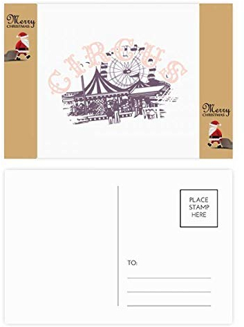 Postkarte mit Zirkus-Motiv, Weihnachtsmann, 20 Stück