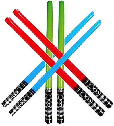 Inflatable Party Star War Jedi Knight Light Saber Safe Sword Stick Balloons For Halloween Costume Fancy Dress Party Favors Balloons Photo Booth Props (6 PCS)