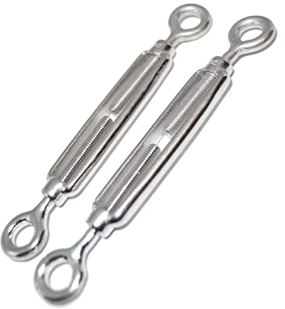 Idt Trade Spannschloss M6 Form A Öse-Öse 2 Stück Edelstahl EN 1.4401 Spannschraube A4 NIRO, Nirosta