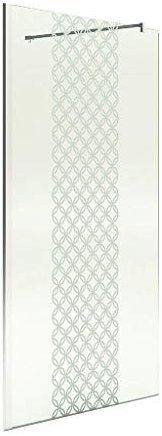 ONDÉE, TAILA pared, Serigrafía baldosa hidráulica, 90x200cm, Tratamiento antical, Perfil regulable (-2cm), Vidrio templado, Opcional barra de fijación a pared o techo