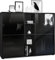 Vladon Highboard Cuba V3, Made in Germany, Schwarz matt/Schwarz Hochglanz - Moderne Anrichte mit 12 Fächern (130,5 x 105,5 x 35,5 cm)