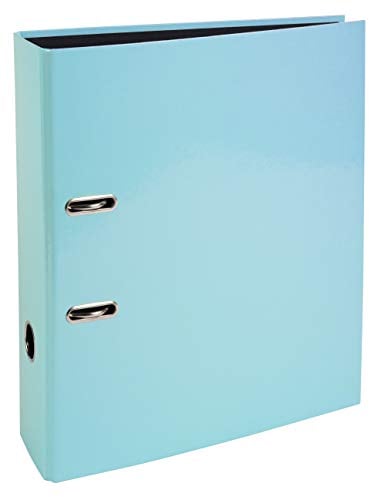 Exacompta 53564E Prem´Touch Aquarel-Ordner. Made in Germany. 8 cm breit DIN A4 Pastell-Blau Ringordner Aktenordner Briefordner Büroordner Plastikordner Schlitzordner Motivordner