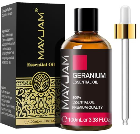 MAYJAM Geranium Essential Oils 100ML, Geranium Oil for Diffuser, Humidifier, DIY, Home, Office