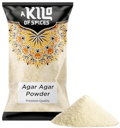 A Kilo of Spices | Agar Agar Powder 500g | Premium Quality Vegetarian Gelatin Substitute, Natural Food Thickener | Jelly & Faluda Powder for Cooking, Baking, Vegan Desserts & Culinary Use