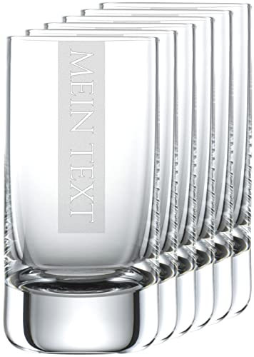 Miriquidi Bicchieri da liquore con incisione personalizzata, set da 6 pezzi, serie Cool Glass, vetro da 5 cl, lavabili in lavastoviglie con incisione laser, 6 pezzi