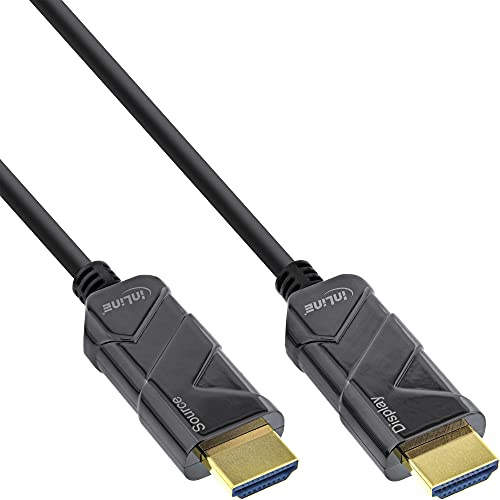 InLine® HDMI AOC Kabel, Ultra High Speed HDMI Kabel, 8K4K, schwarz, 15m