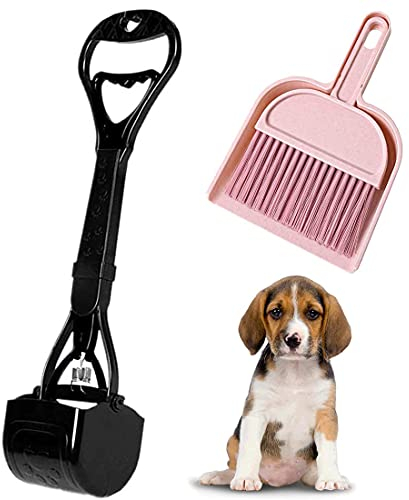 AMZMUKAUP 60cm Hundekotschaufel Haustier Hund Pooper Scooper Tragbare Hundekotgreifer mit langem Griff für Hunde und Katzen Haustier Schmutz Picker Pick Up für Rasen im Freien Gras und Kies, Schwarz