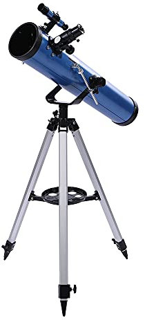 Astronomie Teleskop 76700 Blaues Astronomisches Teleskop Mit Großer Öffnung, Doppelzweck, Sternenbeobachtung, 360°-Drehung Ohne Toten Winkel, Optisches Visieren, Geeignet Für Sternenbeobachtung