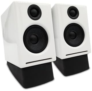 Audioengine A2+ Plus Aktiv Bluetooth Lautsprecher und DS1 Desktop Lautsprecher Stunds Bundle (Weiß)