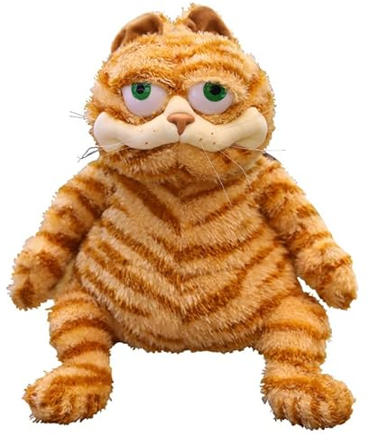 30cm Dicker,orangefarbener Katzenplüsch, Dickes Kätzchen, Stofftiere, niedliches,die Katze,Plüsch-Puppenspielzeug, lebensechtes, gelbes getabetes Katzenspielzeug,niedliches Dickes Katzen
