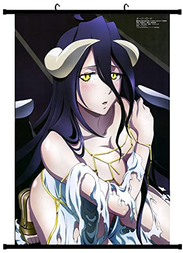 Zhongkaihua Overlord Anime Wall Scroll Poster Albedo Anime 3D Drucke Charakter Muster Scroll Poster Kunst Decor Leinwand
