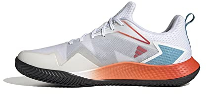 adidas Men's Defiant Speed M Clay Sneaker, FTWR White/FTWR White/preloved red, 8.5 UK